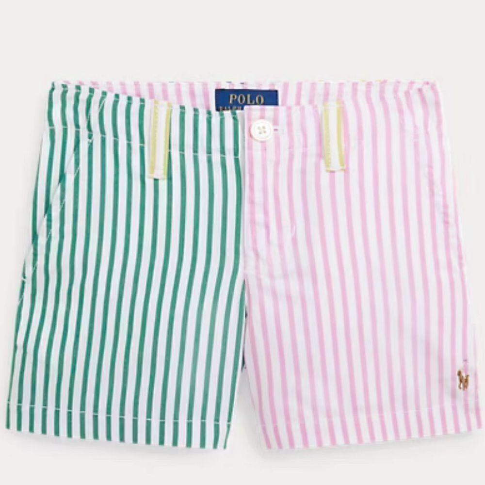 POLO RALPH LAUREN Fun Shirt Cotton Striped Shorts Girls Size 4 Multicolor